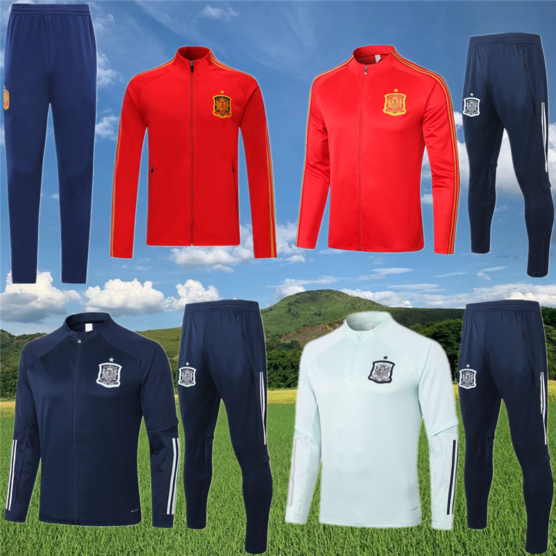 

2020 2021 Spain POLO jacket training suit soccer 20 21 ANSU FATI OYARZABAL RODRI Traoré football Survetement sportswear set tracksuit, 3/4 training suit