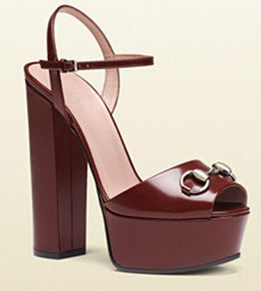 

designer fashion sandal gladiator platform high heels chic buckle sandals patent leather chunky heel women party shoes ladies summer, Black