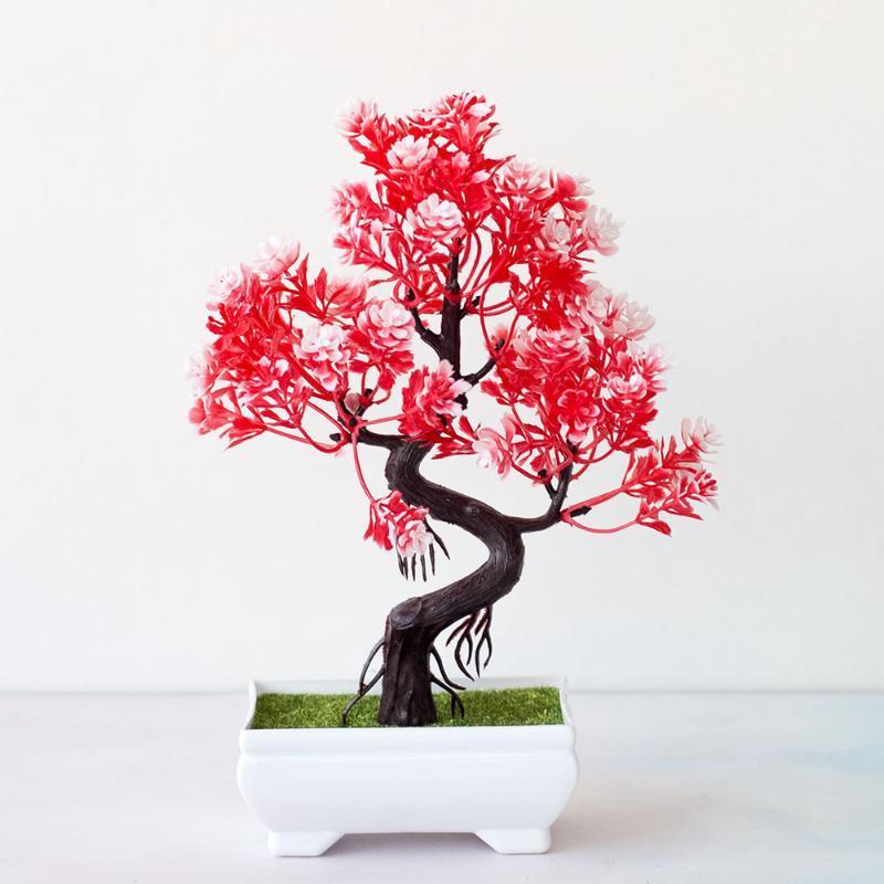 

Simulation Fake Potted Bonsai Pine Tree Artificial Plant Desk Ornament Decor New1, Pink