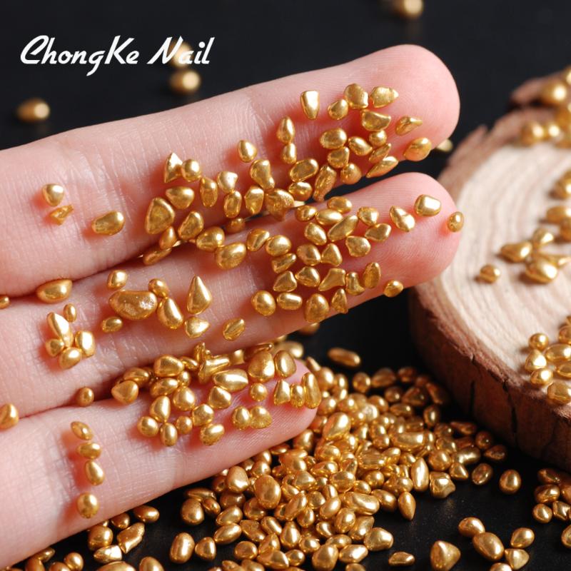

Hisenlee Mine Gold Color Stone 3D Nail Art Rhinestone Small Irregular Beads 20g Manicure Nails Decoration