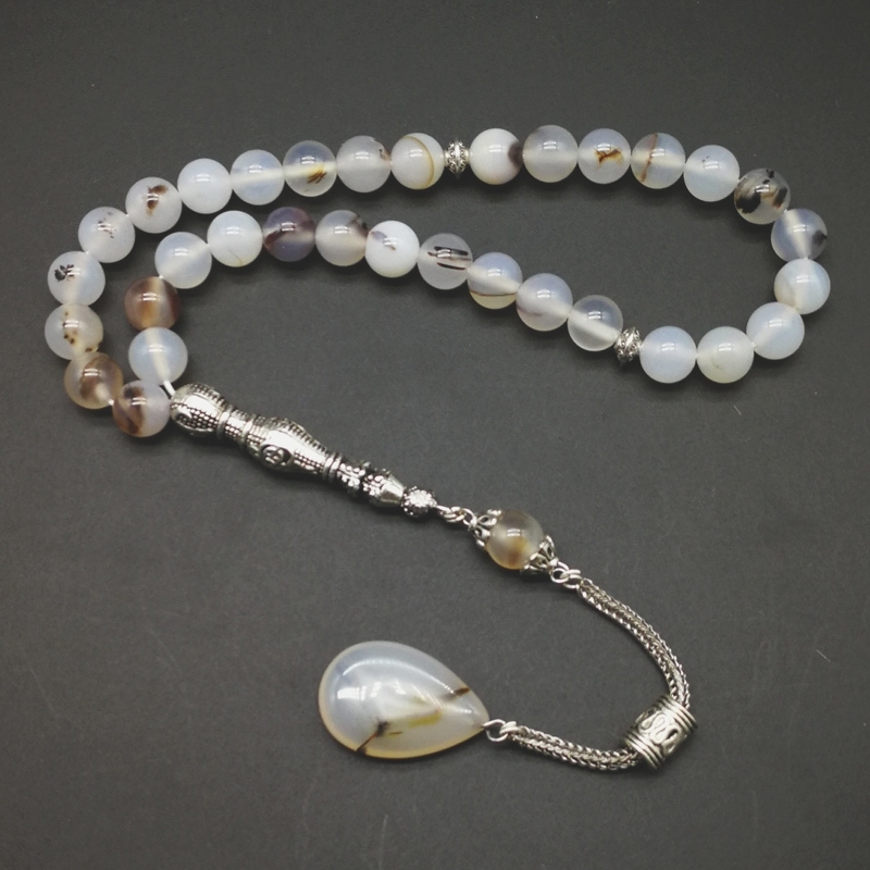 

Natural agates stones Tasbih 33 66 99beads Luxurious rosary for men Muslim misbaha Man's prayer beads bracelets stone Tesbih Y200730, Black