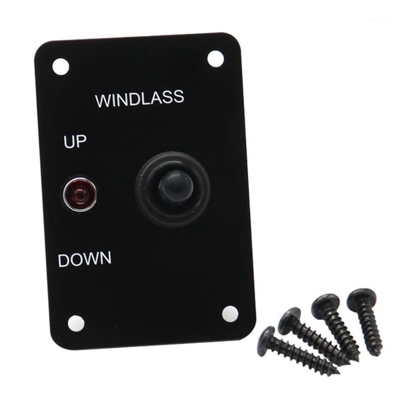 

New 1pc Windlass Control 1pc Windlass Control Panel 12V 15A PVC Start Aluminum LED Indicator Light For Marine1, As pic