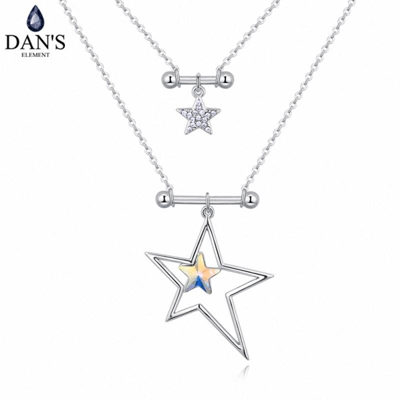 

DAN'S Brand 4 Colors Real Austrian Crystals Fashion Water Drop Tassel Pendant Necklace for Women Valentine Gift 129233
