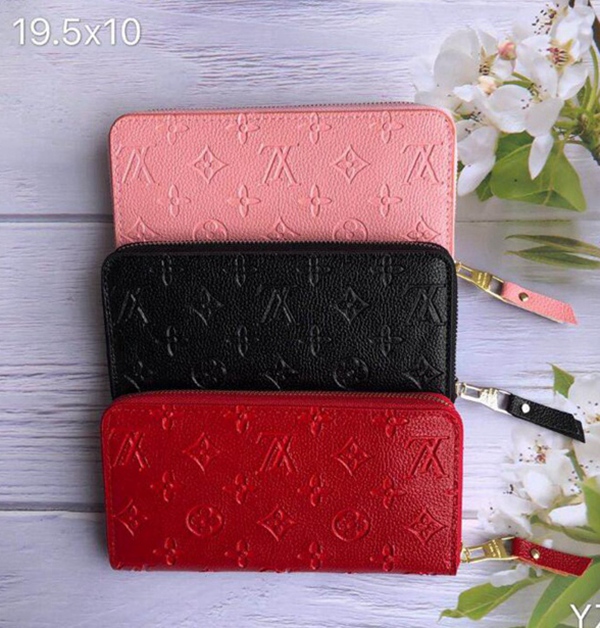 

007 2022 wallet Women's Wallet Zipper Bag Female Designer Wallet Purse Fashion Card Holder Pocket Long Women Bag NO BOX, Red;black