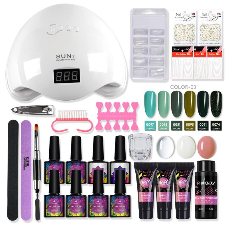

8ml Gel Varnish Set Soak Off Nail Gel Set Nail Art Design Tool Kit with 36/48W Lamp Dryer Polish Kit