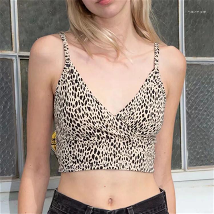 

European and American Style Leopard Print Folded Cross Hanging Women' Knitted All-match Outer Wear and Inner Cropped Tube Top1, Black