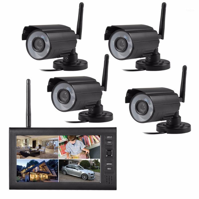 

2.4G digital wireless cameras with 7 inch LCD integrated video recorder 4ch wireless baby monitor CCTV security system1