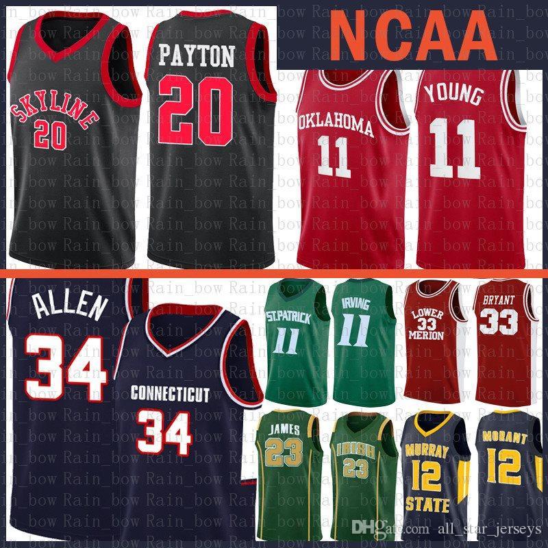 

tkm Oklahoma Sooners Trae 11 Young NCAA Black Skyline Gary 20 Payton Basketball Jersey Ray 34 Allen Kyrie CONNECTICUT 11 UNIVERSITY Irving