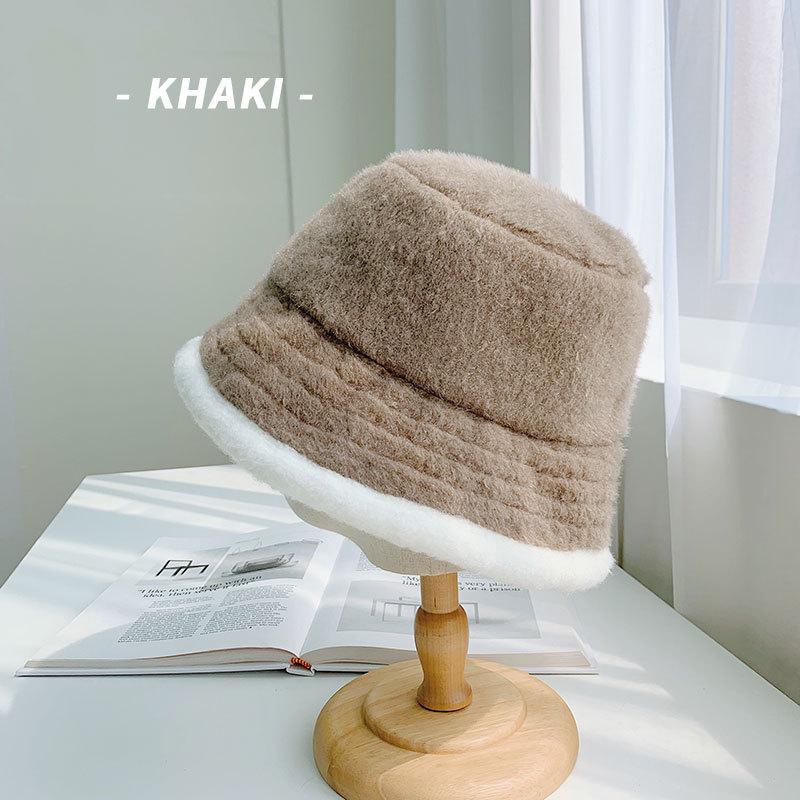 

Fashion Winter Women Bucket Hat Corduroy Thickened Soft Warm Man Fisherman Cap Outdoor Vacation Girl Hat, Black