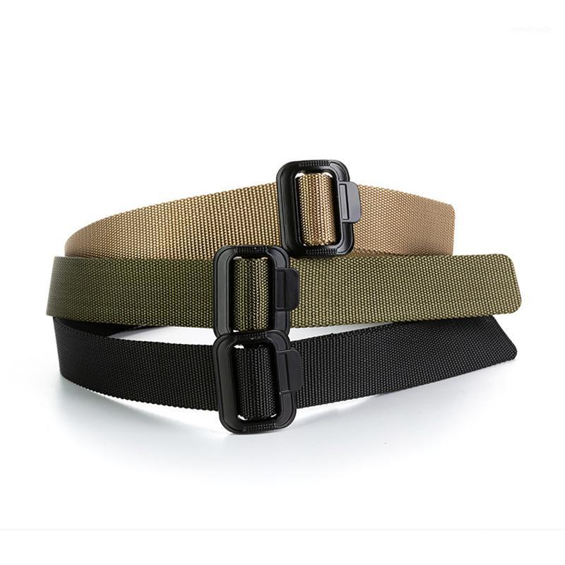 

115/125/135CM Men's Outdoor Tactical Belt Alloy Buckle Nylon Quick-drying Male Belts overalls woven belt inner1, Army green