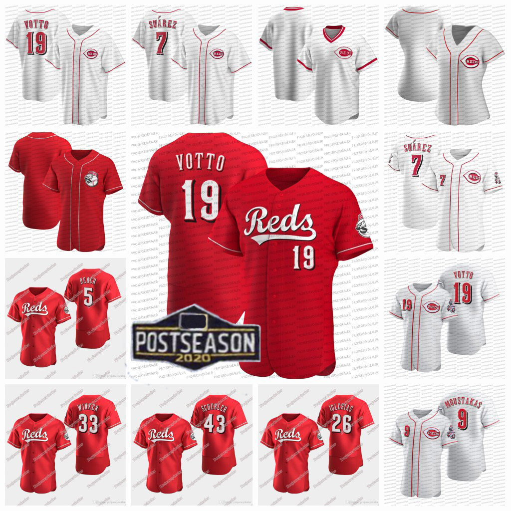 

Aristides Aquino 2020 Postseason Shogo Akiyama Joey Votto Raisel Iglesias Bradley Jesse Winker Eugenio Suarez Johnny Bench Schebler Jersey, 2020 red 1 youth s-xl