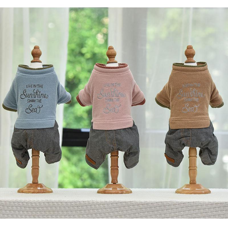 

Warm Dog Clothes Autumn and Winter 2020 Dog Costumes Pet Winter Four-Legged Clothing Ropa Para Perro Jumpsuits for Dogs, Blue