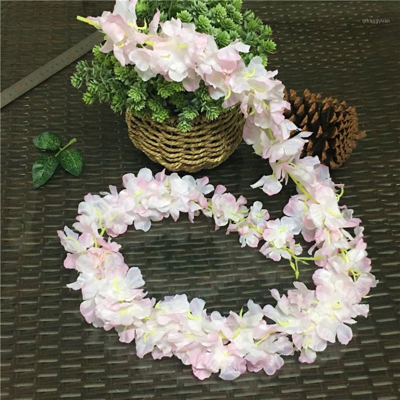 

4Pcs/set Cherry Blossoms rattan Sakura fabric Artficial flowers DIY Wedding garden decoration flores party decor Wreath1, White