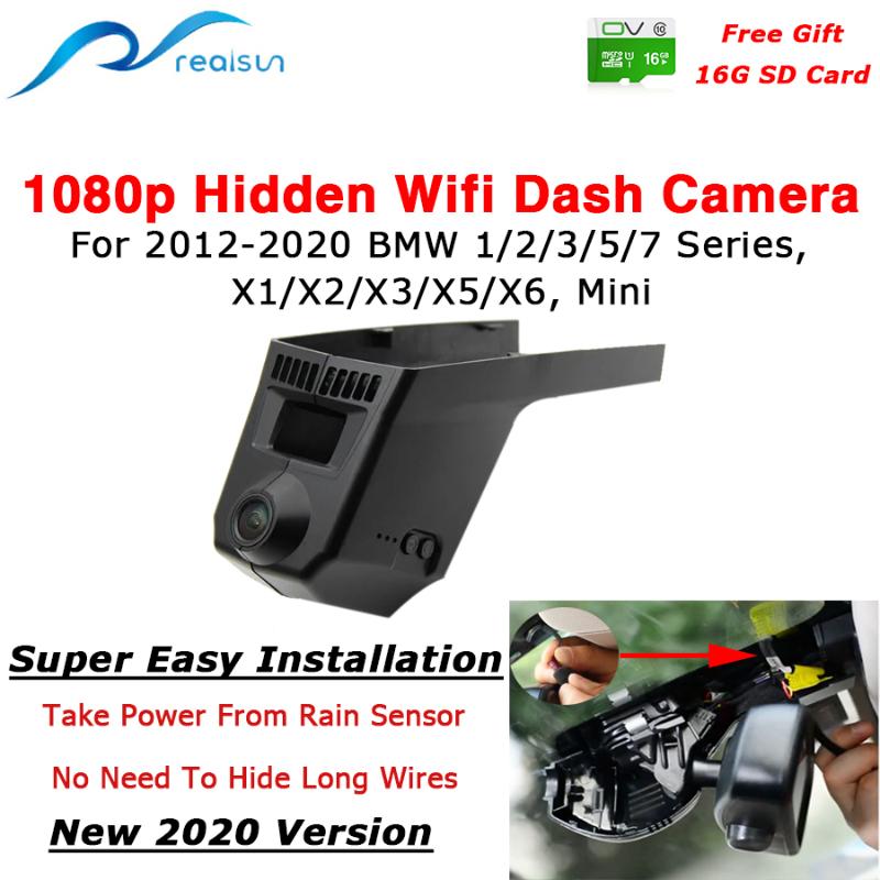 

Realsun 1080P Car DVR Wifi Dash Camera 12Million PX Easy Installation For 1/2/3/5/7 Series X1/X2/X3/X5/X6 Mini 2012-2020