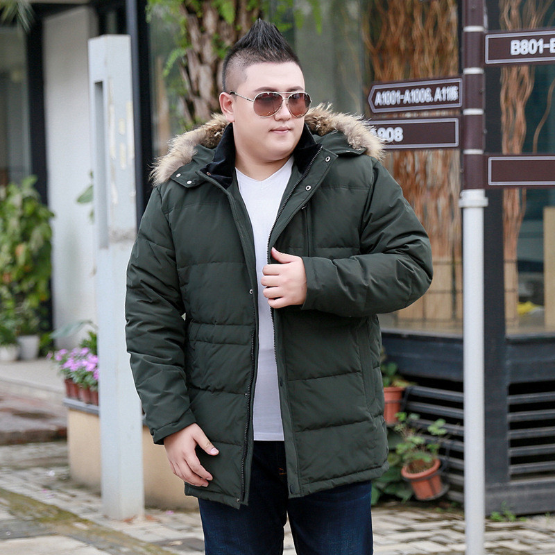 

Male 2020 Winter Size 8xl 9xl 10xl Big Hood with Cotton Skin Collar Can Remove the Tampon From Thicken Coat Chhx, Black
