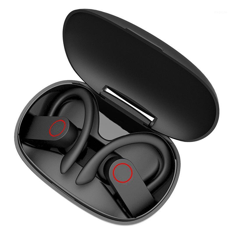 

Wireless Earphone Bluetooth Sport Headphone Noise Cancelling with Mic Tws Earhook Bluetooth Wireless Earbuds1, Black
