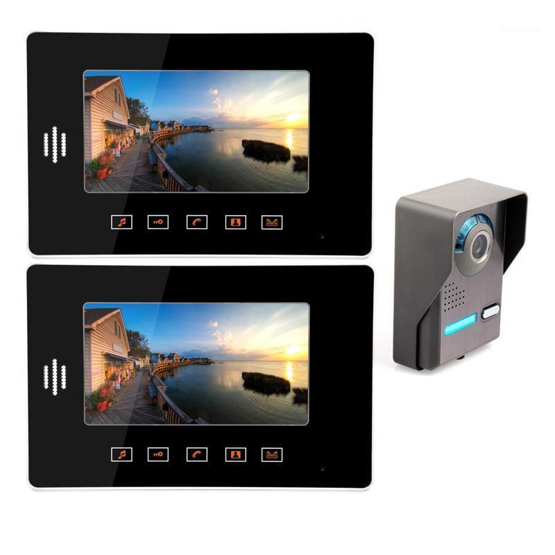 

ONE TO TWO Video Camera Doorphone Visible Doorbell 1x outdoor camera 2x indoor Touch Pad ultra-thin 7" Color LCD monitor1