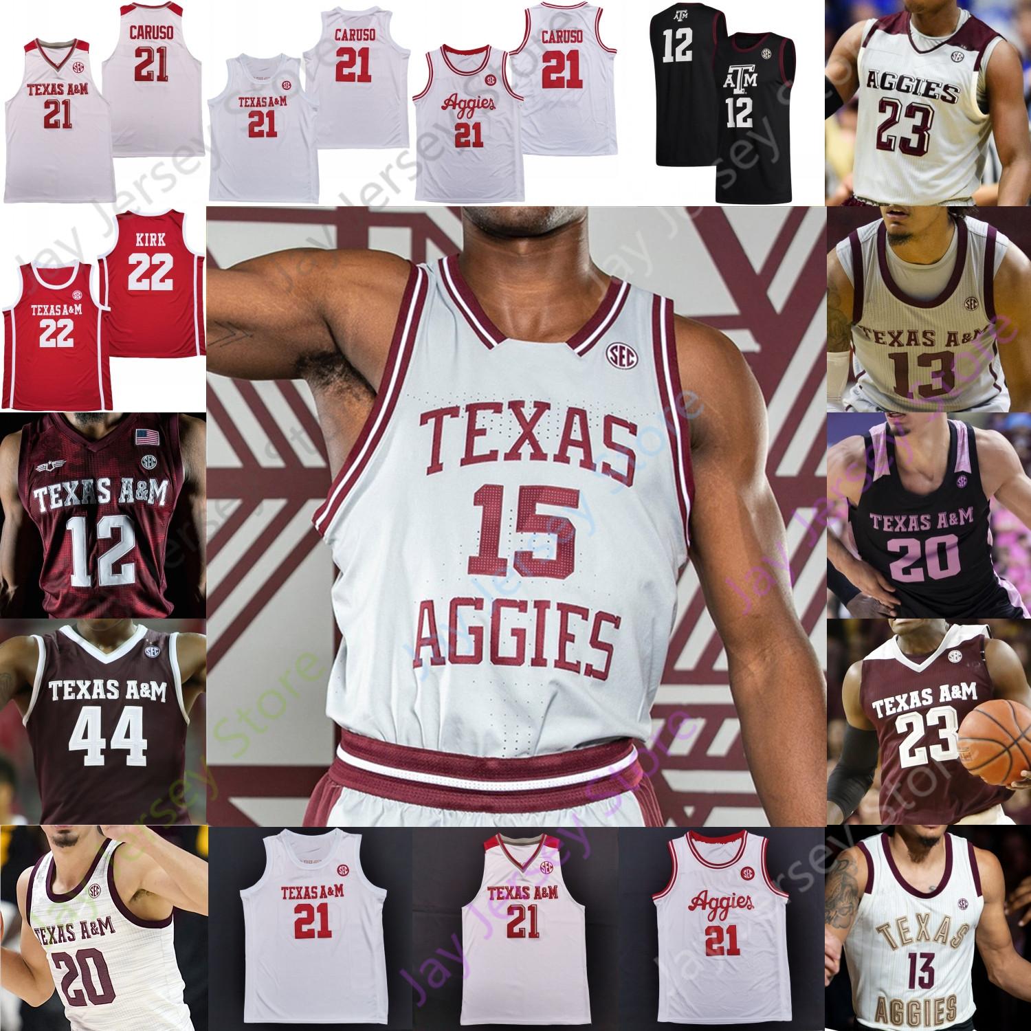 

Basketball Jerseys Texas A M Aggies Basketball Jersey NCAA College Khris Middleton Alex Caruso Quenton Jackson Coleman III Tyrece Radford Marcus Williams, White i
