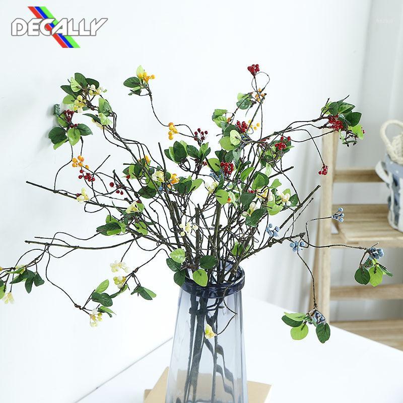 

5 Pcs Handmade Fruit Bundle Plastic Artificial Flowers Wedding Decoration Flores Bridal Fake Hand Flowers Art Decoration1, Blue