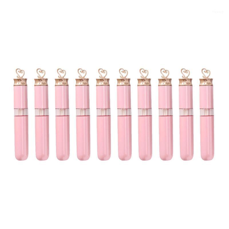 

10 Pcs/lot 5ml Plastic Empty Lip Gloss Tube Heart Pink Lip Bottles Container Cosmetic Refillable Bottles Glaze Tubes1