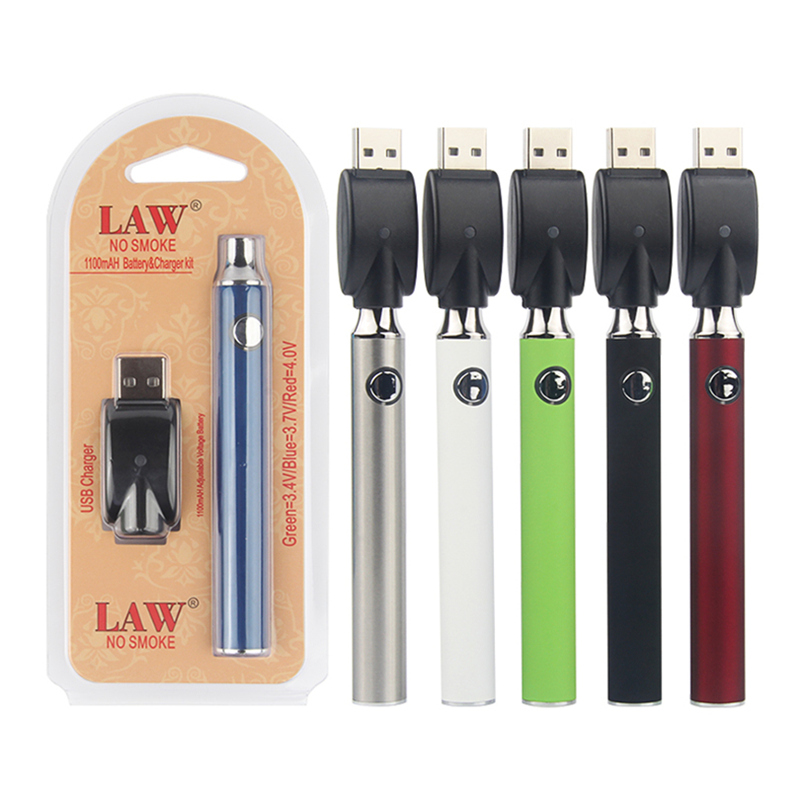 

Law Preheat Battery Blister Pack with USB Charger Kit 1100/650/350mah PreHeat O Pen Bud Touch Variable Voltage Battery Preheating, Black