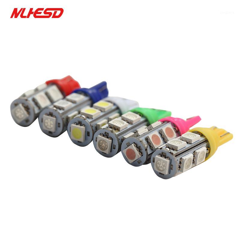 

10pcs Wholesale T10 9SMD 9 Smd 9Led Car 194 168 192 W5W LED Light Automobile Bulbs Lamp Wedge Interior Light 12V1, As pic
