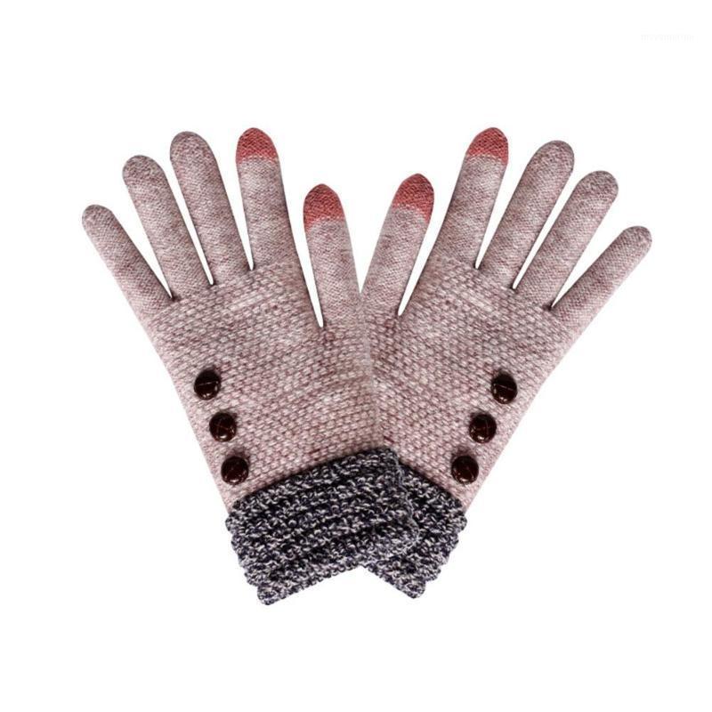 

Christmas gift Winter Women Touch Screen Knit Gloves Thicken Riding Full Finger Mittens Gift 2020 manoplas lana mujer1