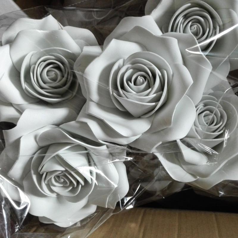 

100%handmade15CM Foam flower Party Christmas Wedding decoration Large Artificial Paper flowers Party paper flower shooting props, Beige