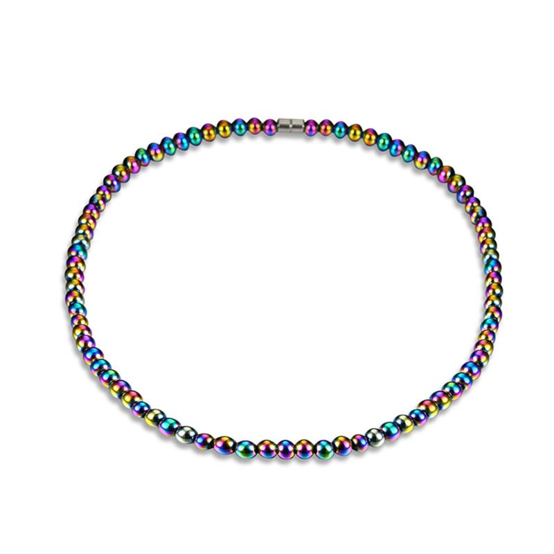

Men Women Hematite Necklace Multicolor Beads Magnetic Therapy Care Natural Stone Necklaces Jewelry Gift HSJ88