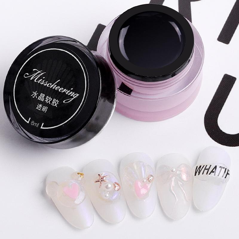 

3D Three-dimensiona Nail Gel Waterproof Soft Glue DIY Design Quick Dry High Quality Harmless Easy To Remove Nail Art TSLM1, 02 clear
