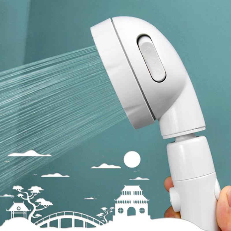 

360 degree rotatable 3 Modes shower head with Water Control-Button High-pressure water-saving Rain shower watering
