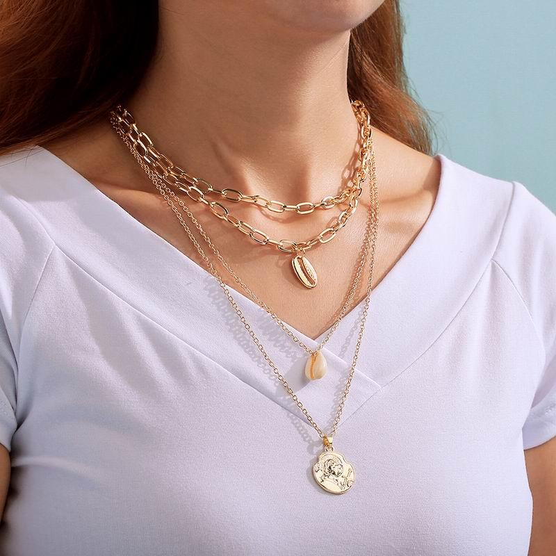 

Chokers Fashion Boho Necklaces Pendant Vintage Charms Necklace Hyperbolic Geometry Hanging Multilayer Collarbone Chain Jewlery