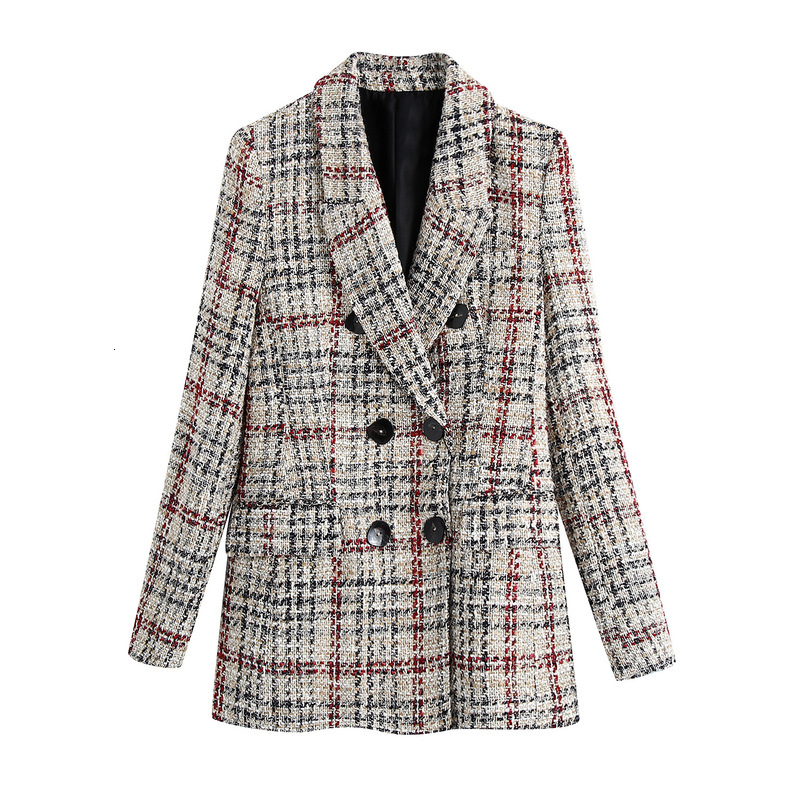

2021 New Bb 2963 Autumn Europe and United States Women's Jacket Female Suit the Grid Texture Feea, See chart