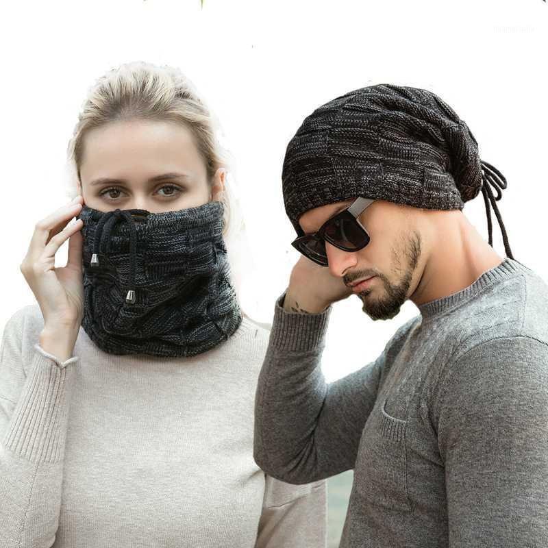 

Multipurpose scarf Pullover hat Windproof Knit Plush Wool Cap women Autumn Winter Cap Outdoor cycling protect face neck men1