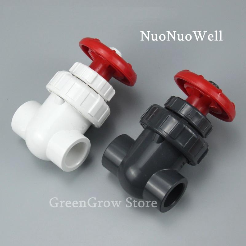 

1pc I.D 20/25/32/40mm Hi-quality UPVC Gate Valve Precision Flow Control PVC Sluice Valve Garden Irrigation Aquarium PVC, White