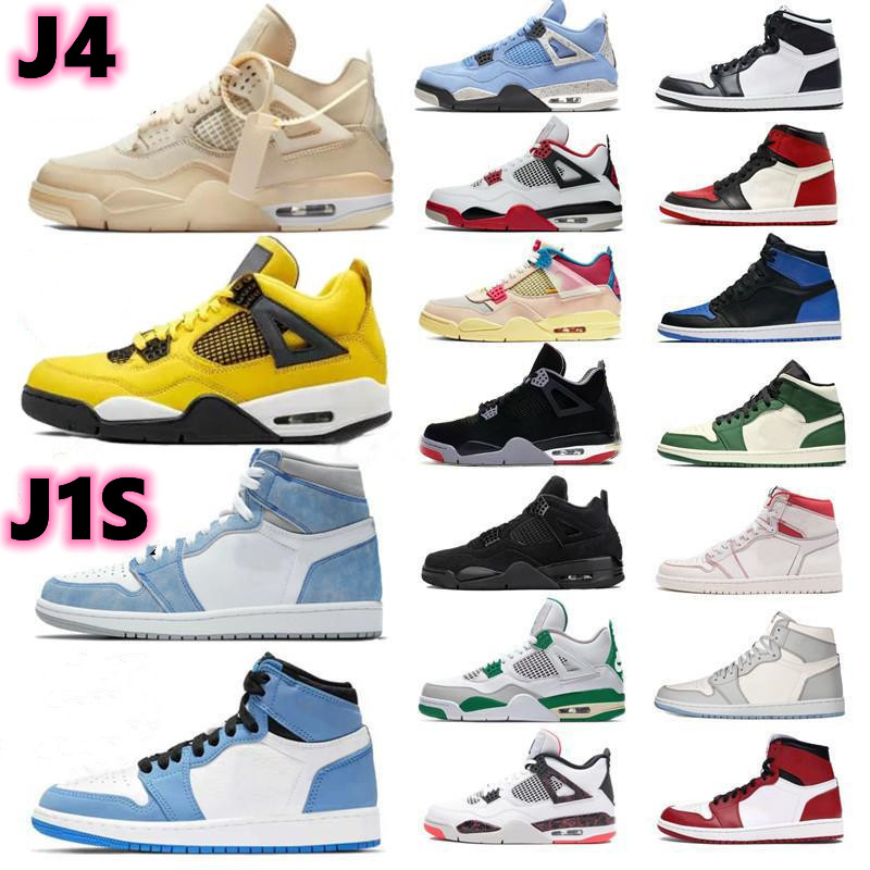 

Trainers Hyper Royal University jordan 1 1s Basketball Shoes jorden4 4s Sail Obsidian UNC Silver Bred Pure Money Starfish Fire Red Men Sports Women jordans jorden1s, 25