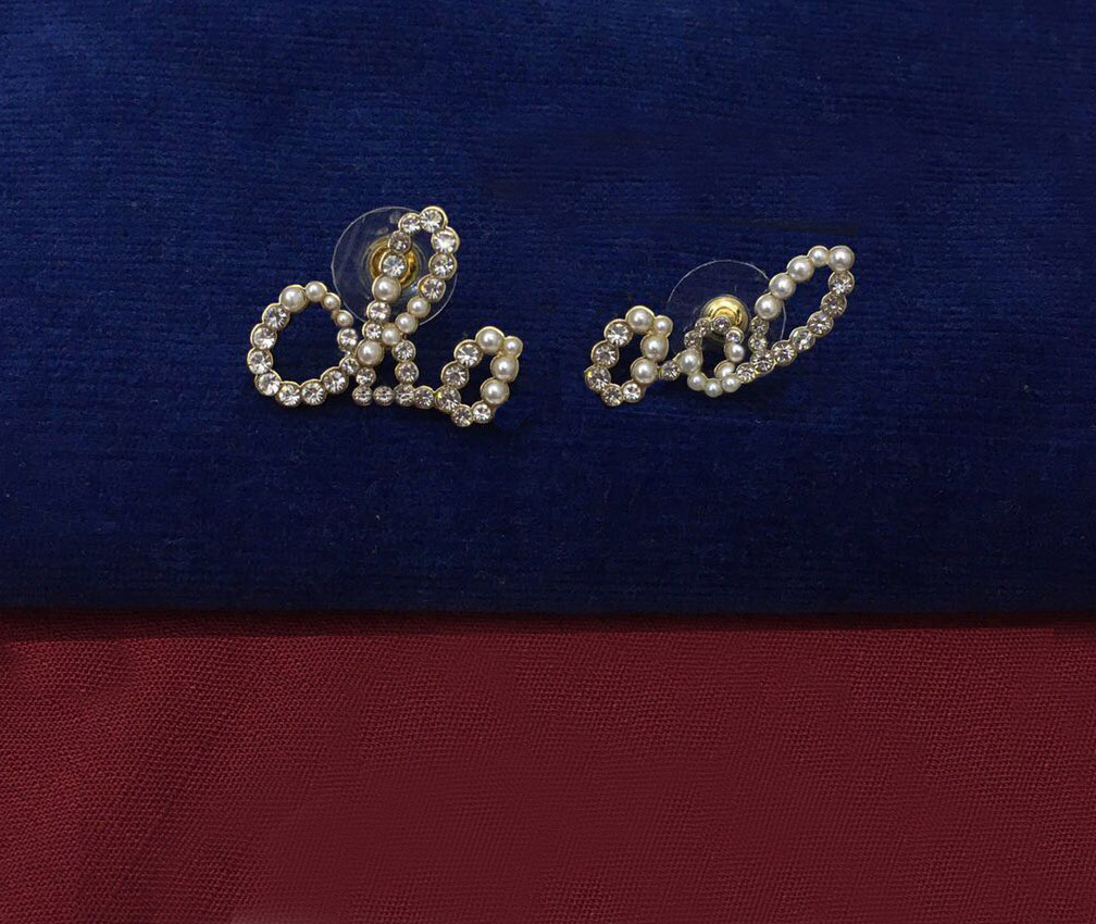 

Have stamps Fashion brand designer earrings for lady Women Party Wedding Lovers gift engagement Luxury Jewelry for Bride With BOX, Golden;silver