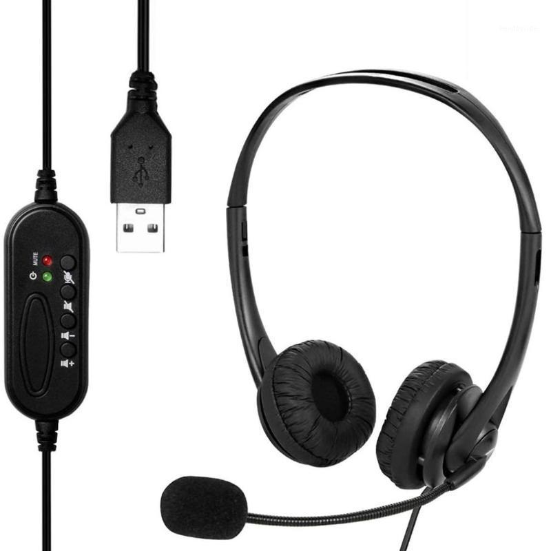 

USB Headset with Microphone USB Wired Stereo PC Headphone with Microphone Noise Cancelling & Audio Controls for Call Center1