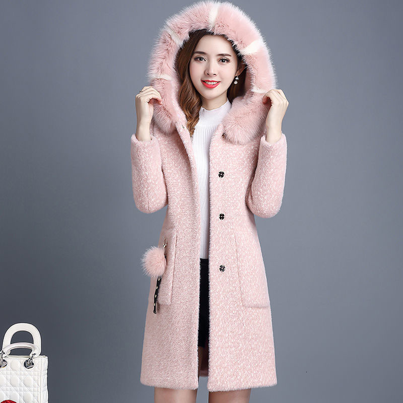 

Imitation of Velvet Mink Jacket Autumn Female Winter Woolen Middle-aged Woman Coat Thicken Warm Woollen Outwr884 Ik8l, Gray