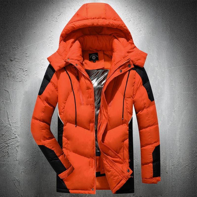 

Men's Cotton Padded Jacket Outdoor Windbreaker Jacket Hooded Thicken Winter Coat Men Outwear Casual Puffer Male Fashion, Blue