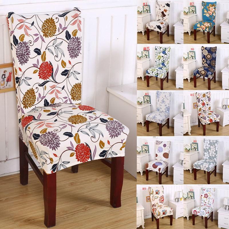 

Pastoral Removable Floral Print Chair Cover Banquet Dining Room Seat Protector Slipcover Stretch Dining Chair Cover Home Decor1