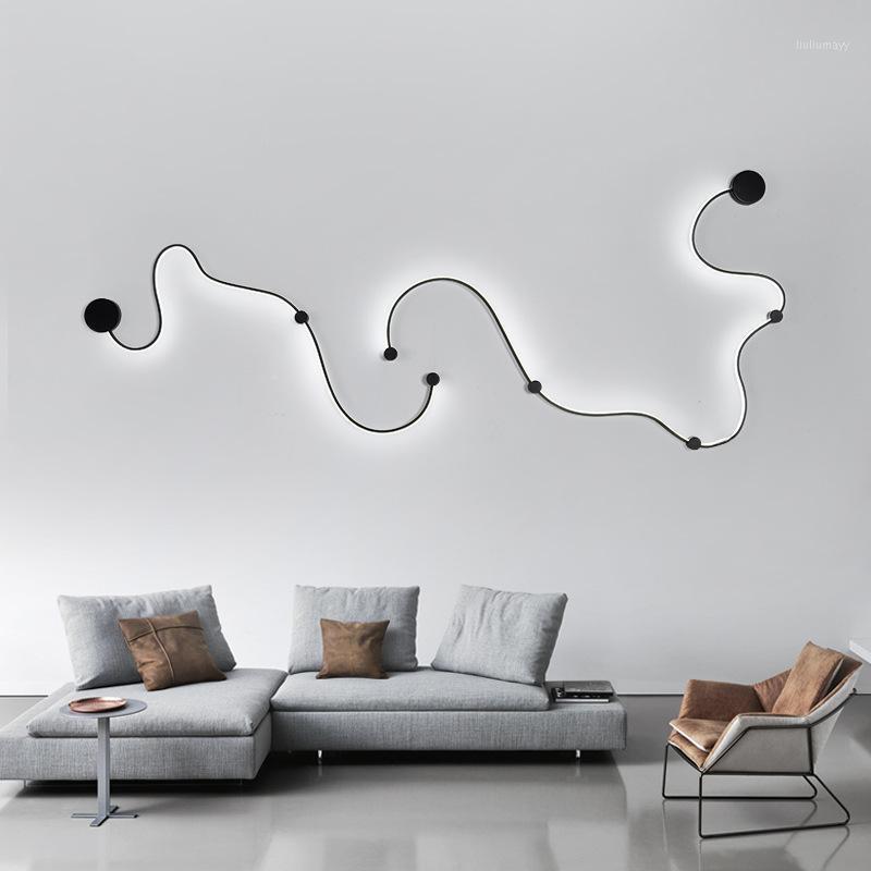 

Nordic Creative LED light rail wall lamp modern simple bedroom lamp living room background wall aisle exhibition hall1