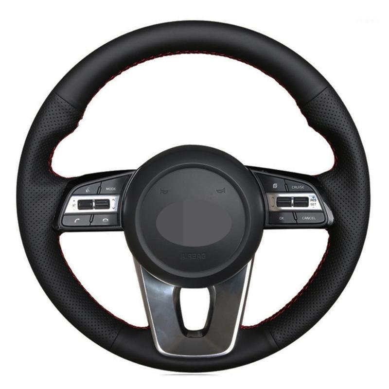 

Car Steering Wheel Cover DIY Hand-stitched Black Genuine Leather For Kia K5 Optima 2020 Cee'd Ceed 2020 Forte Cerato (AU)1