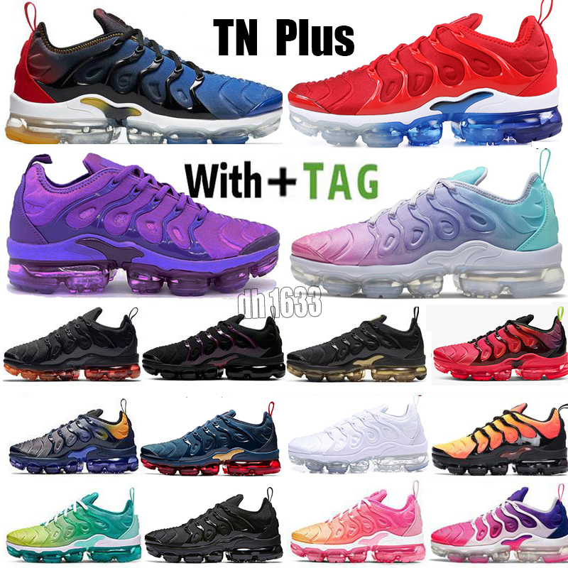 

2021 Top Quality Cushion OG TN Plus Mens Women Running Shoes Gradients Blue Midnight Navy Triple White Black USA Red Metallic Gold Sneakers Trainers Size 36-45, 27