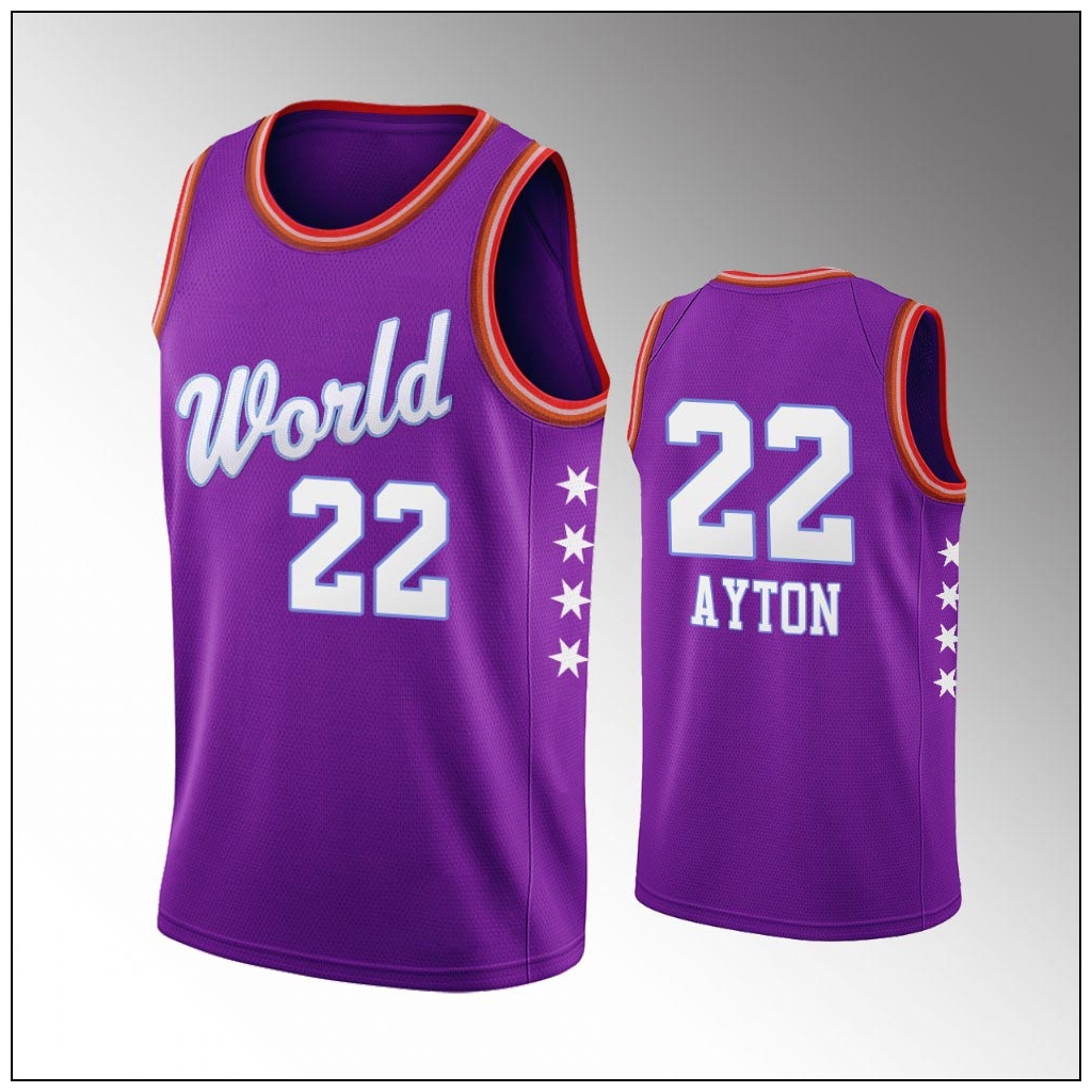 

World Team Phoenix Suns Men's Deandre Ayton 2020 Rising Star NBA Purple Jersey, Black