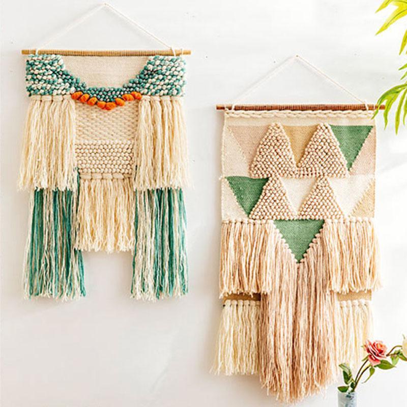 

Boho Macrame Tapestry Hand Woven Tufted Wall Hanging Tapestries Bohemian Muslim Weding Boho Decor Apartment Dorm Room Decoration1