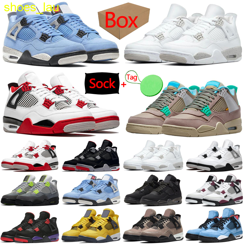 

4 Jumpman Tag Box Sock 4s mens basketball shoes Lightning Shimmer University Blue White Oreo Cactus Jack Taupe Haze men trainers sports, #32 carnival