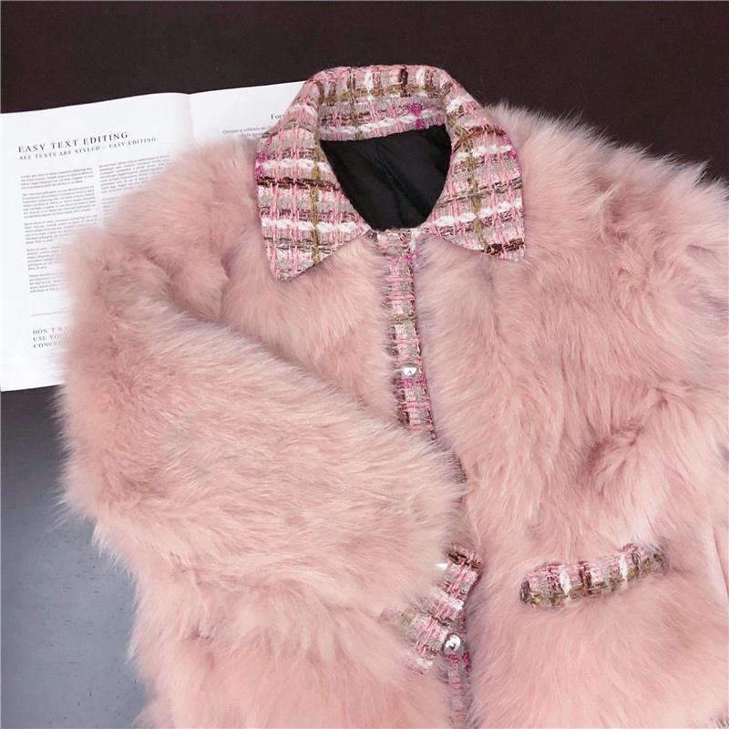 

Blue fur grass girl autumn winter 2020 easy style Korean style fur coat with thick coat, High end print