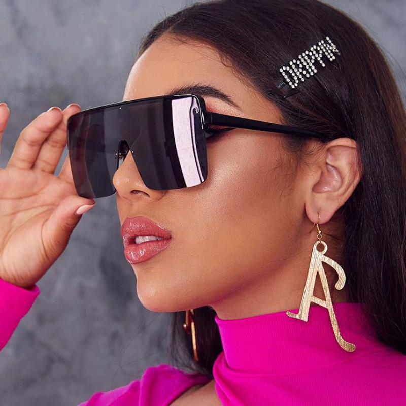 

Sunglasses One-Piece Big Frame Square Men And Women Same Style Trendy Fashion Ocean Lens Personality High Quality