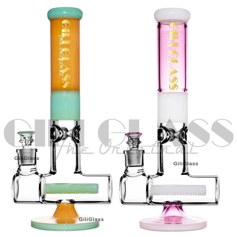 

Pink Colored Heady Glass Bong 15.5 Inches tall thick glass water pipe inline Percolator dab rig oil rig bongs 1100g heavy big wax pipes